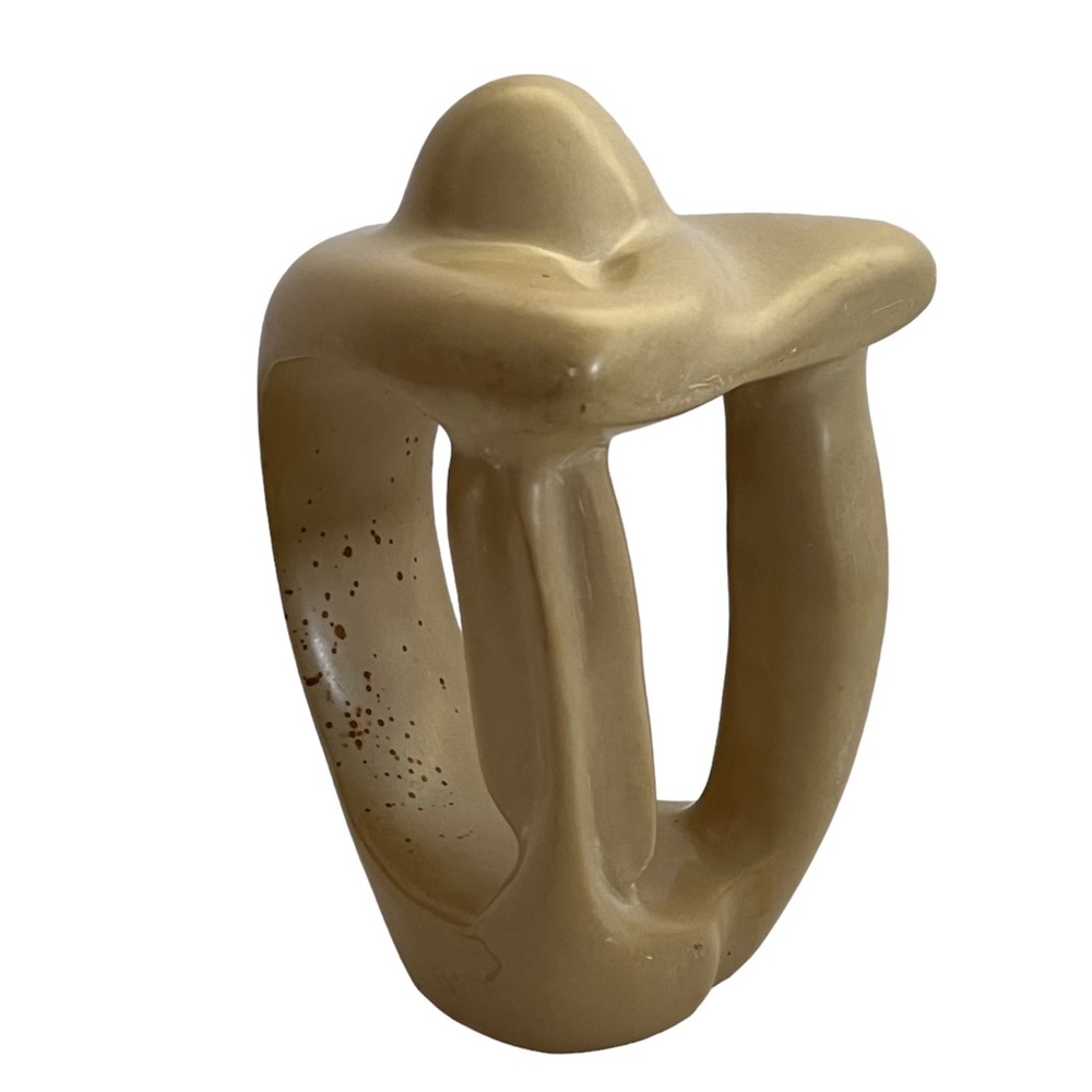 Modern Minimalist Hand-Carved Stone Sculpture of Resting Man